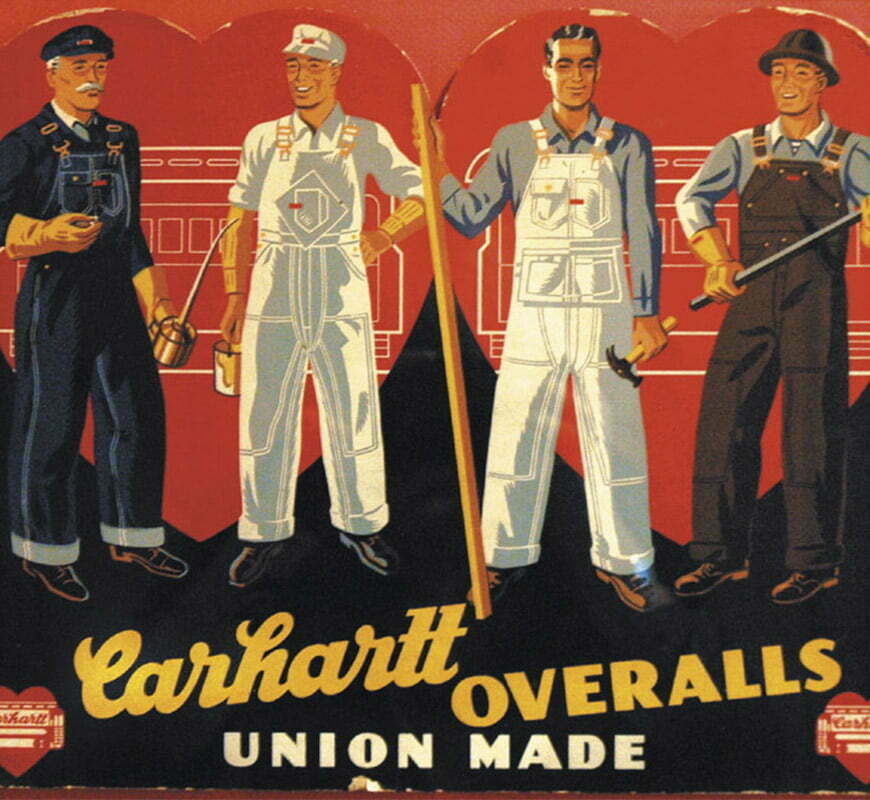 affiche carhartt overalls union made